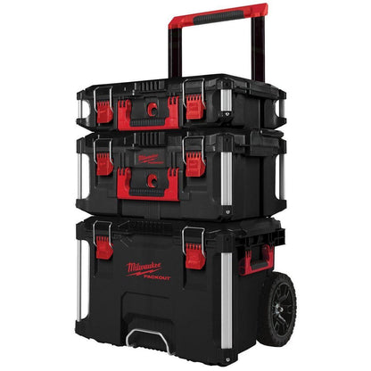 Milwaukee 18V 4 Piece Combo Kit with 2 x 5.0Ah Battery, Charger, Socket Set & Packout Trolley Toolbox